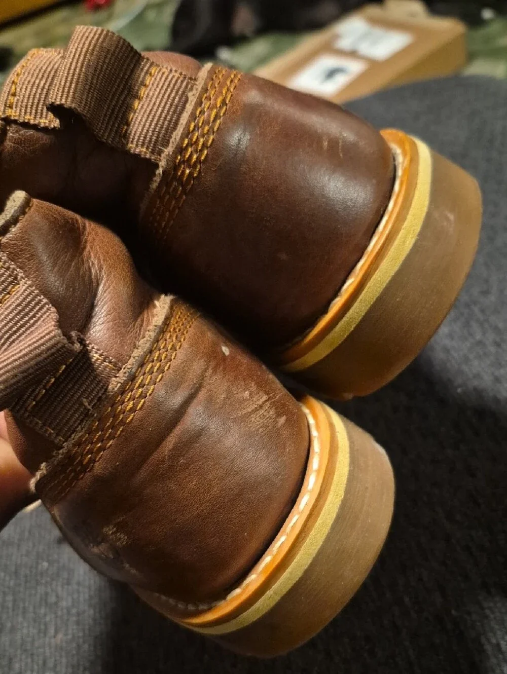 Timberland Brown Leather Chukka Boots with Yellow Accent Laces